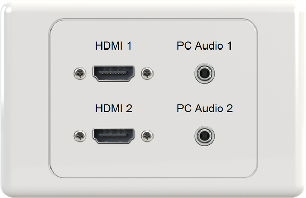 Dual HDMI Dual 3.5mm Wall Plate