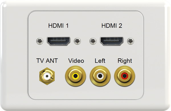 Dual HDMI FTYPE YWR Wall Plate