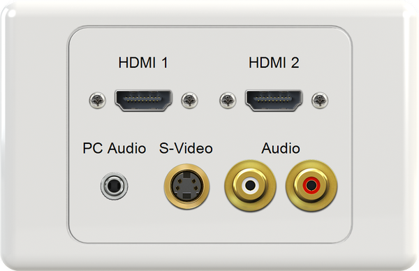 Dual HDMI 3.5mm SVIDEO WR Wall Plate