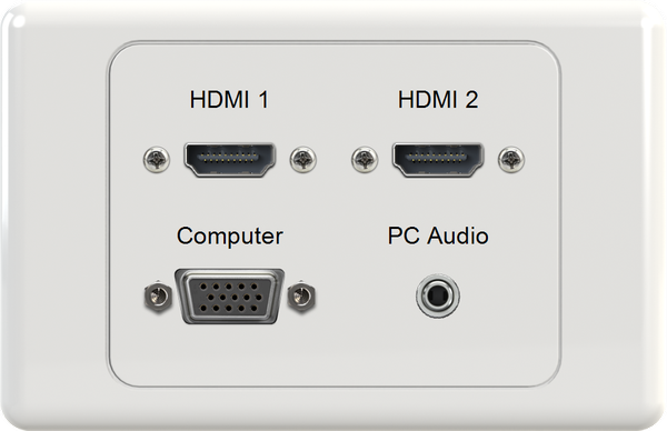 Dual HDMI VGA 3.5mm Wall Plate