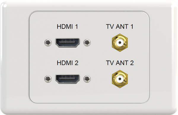 Dual HDMI Dual FTYPE Wall Plate