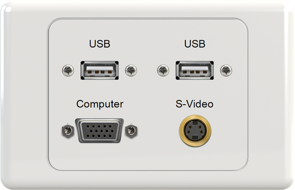 Dual USB VGA SVIDEO Wall Plate