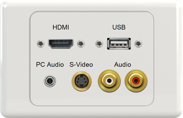 HDMI USB 3.5mm SVIDEO WR Wall Plate