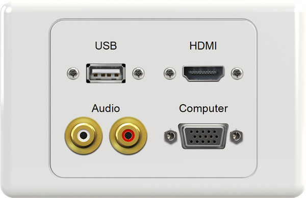 USB HDMI VGA WR Wall Plate