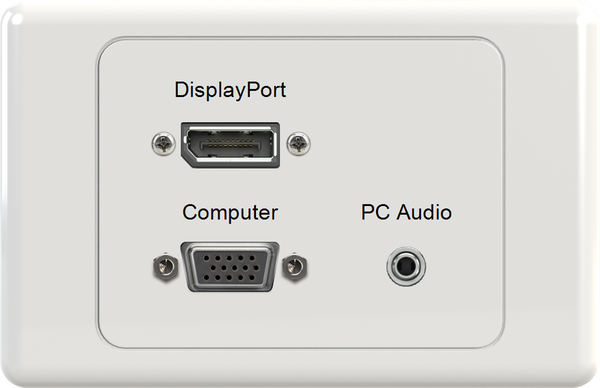 DisplayPort VGA 3.5mm Wall Plate