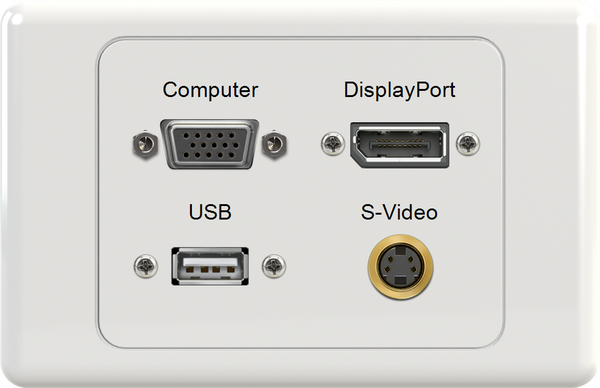 VGA DisplayPort USB SVIDEO Wall Plate