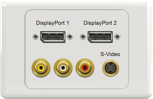 Dual DisplayPort YWR SVIDEO Wall Plate