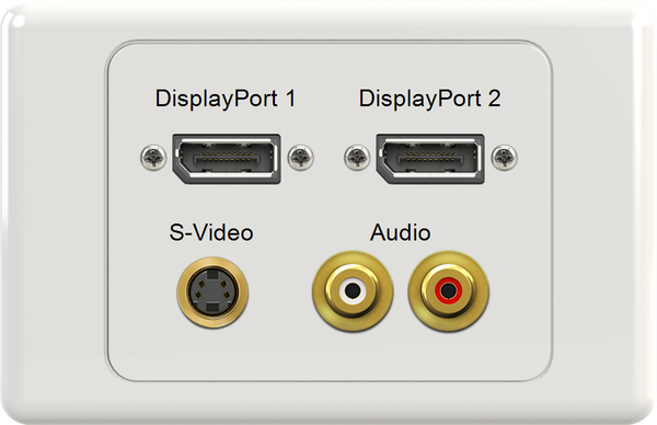 Dual DisplayPort SVIDEO WR Wall Plate