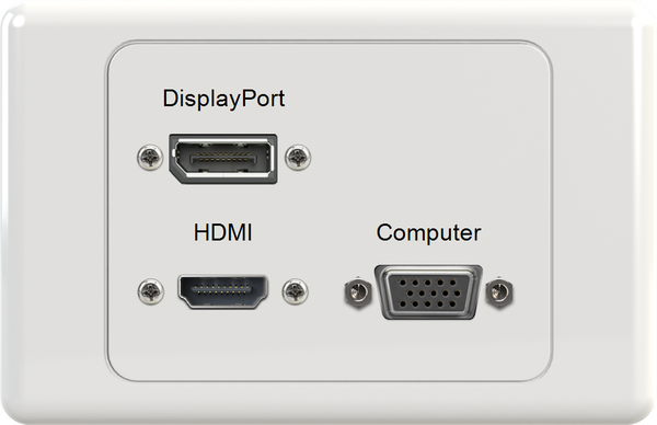 DisplayPort HDMI VGA Wall Plate