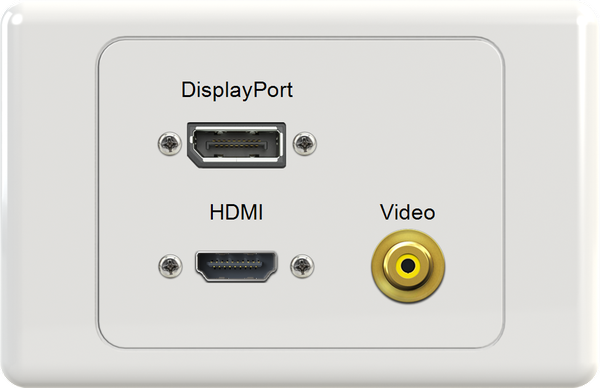 DisplayPort HDMI VIDEO Wall Plate