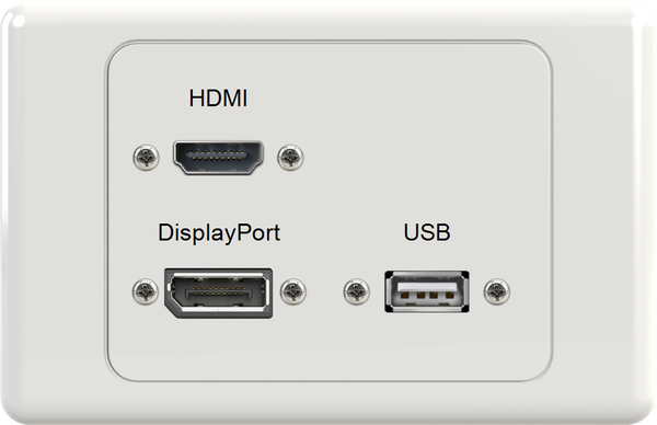 HDMI DisplayPort USB Wall Plate