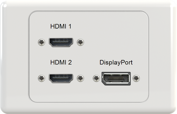 Dual HDMI DisplayPort Wall Plate