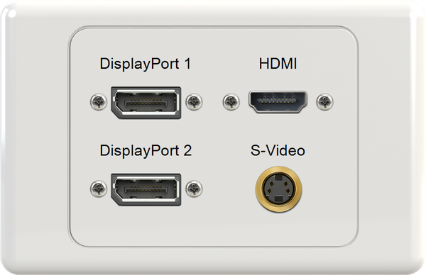 Dual DisplayPort HDMI SVIDEO Wall Plate