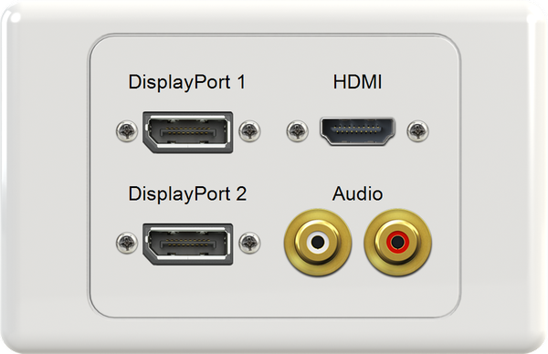 Dual DisplayPort HDMI WR Wall Plate