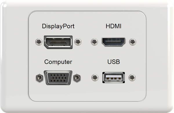 DisplayPort HDMI VGA USB Wall Plate