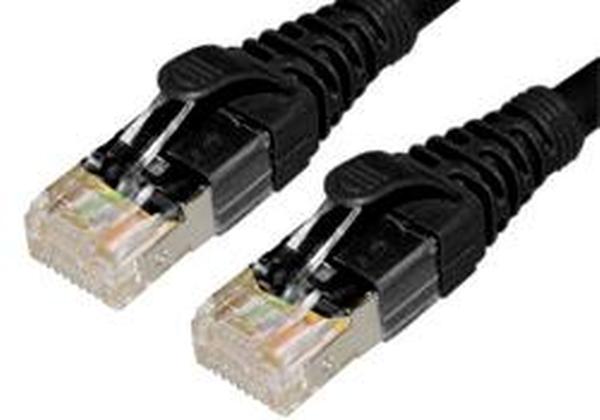 0.5m Cat6A Network Cable - Black Shielded