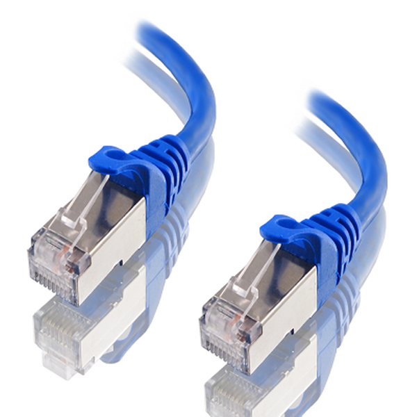 0.5m Cat6A Network Cable - Blue Shielded