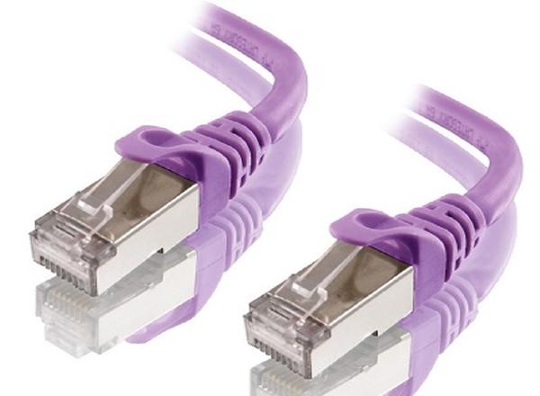 0.5m Cat6A Network Cable - Purple Shielded