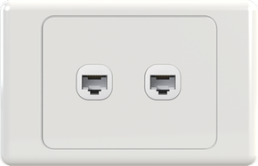 Dual Gang RJ45 Data Wall Plate - Alectro Pty Ltd
